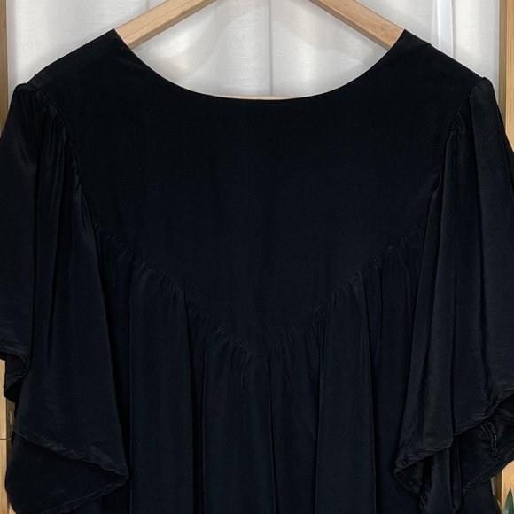 Gorman Black Draped Jacket Size M Short Sleeve Gathered Open Evening Womens - Picture 6 of 10